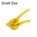 Compact manual yellow aluminum alloy lemon and lime squeezer juicer tool in small size - Single Layer Small / Bubble Bag Pack