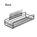 Estante de almacenamiento de pared de metal negro con almohadilla adhesiva para baño - Estilo Simple / 20cm / Negro