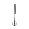 Semi-automatic rotating stainless steel egg whisk beater for domestic kitchen use - 10"