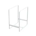 Minimalist white Japanese-style metal kitchen dish rack organizer for plates and bowls - L / White