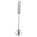 Premium durable stainless steel semi-automatic rotating whisk for home kitchen baking - 14"