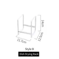 Scolapiatti bianco stile giapponese in metallo per piatti e ciotole da cucina organizer. - Taglia S / Bianco
