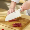 Professional white stainless steel baby food kitchen cleaver for cutting meat and vegetables - Coated Pure White Kitchen Knife