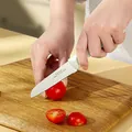 Precision white handle stainless steel baby food fruit knife with high-carbon steel blade - Coated Pure White Fruit Knife