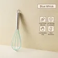 Durable blue silicone balloon whisk with stainless steel handle for efficient baking - Whisk / Blue