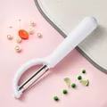 Minimalist white stainless steel vegetable peeler for baby food preparation and kitchen use - P-Type Peeler