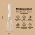Premium white silicone mini whisk with heat-resistant ergonomic handle, 20cm length - Mini Egg Whisk / White