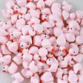 Lot de figurines de canard en résine rose lumineux pour accessoires de bricolage - Rose Clair Solide