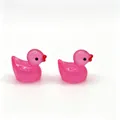 Miniatur pinkfarbene Entenfiguren aus Kunstharz für DIY-Bastelarbeiten und Dekoration - Kristall Leuchtendes Rosarot