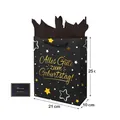 Detail view of black birthday gift bag with 21x10x25 cm dimensions and matching card - 21*10*25 / Black with Text