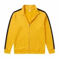 Chaqueta deportiva amarilla de hombre con cuello alto, rayas negras y cremallera total - S / Tops / Amarillo