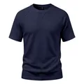 Détail de la texture gaufrée bleu marine sur t-shirt respirant à manches raglan - S / Hauts / Bleu Marine