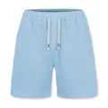 Men's light blue casual linen shorts with elastic drawstring waist for beach or leisure - Sky Blue