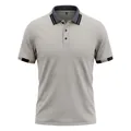 Polo de hombre de secado rápido con cuello y puños en contraste color gris - S / Tops / Gris claro
