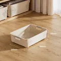 Panier de Rangement en Plastique Beige avec Poignées et Trous de Ventilation 36x26cm - Très Grand Bas 36x26x10cm / Beige