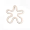 Modern minimalist flower shaped silicone heat insulation mat in pale cream finish for dining table. - White