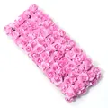 Detailed view of artificial pink rose flower wall panel, dense floral decor for wedding event backdrop. - 144 Pieces/Pack / Pink