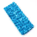 Blue artificial rose flower wall panel background for wedding party DIY decor details - 144 Pieces/Pack / Blue