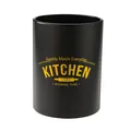 Stijlvolle matzwarte keukengereedschaphouder met decoratieve gouden Kitchen Life tekst - Zwarte Opbergemmer