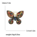 Broche papillon en alliage de style vintage avec strass colorés pour vêtements femme - Coloré