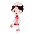 Adorable cartoon nurse enamel pin brooch with medical kit design for clothing accessories - Nurse with First Aid Kit