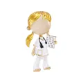 Cute cartoon nurse doctor brooch pin with enamel finish and gold plating for medical staff - Blonde Female Doctor