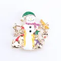 Spilla natalizia a forma di pupazzo di neve con strass colorati e ciondolo a cuore 'LOVE' - Stile Pupazzo di Neve Natalizio (F2-5-9969)