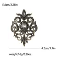 Baroque vintage alloy hollow brooch with grey glass rhinestones for women jewelry - Gray