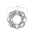 Eleganter silberner Strass Schalclip und Brosche in Kettenform für Damen, 3.8cm Größe - Silber