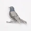 Exquisite robin bird brooch with sparkling blue and grey rhinestones for coats. - Robin (Dark Blue And Gray)(S3-6-8604)