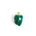 Elegant green enamel bell pepper brooch featuring sparkling rhinestone accents for coat - Chili Brooch (Green) / Green