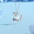 Elegante walvissstaart parelketting met kristallen, verjaardagscadeau voor vrouwen - Walvisval Stijl (Eenvoudige Verpakking)
