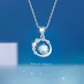 Mooie zilveren hemelse ketting met een glinsterende Pluto- en Charon-bolhanger - Eenvoudige Verpakking / Pluto en Charon
