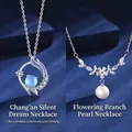 Elegante parelketting met florale zilveren details voor dames, stijlvol cadeau - Chang'an Droom + Bloementak Parel (Eenvoudige Verpakking)