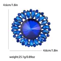 Exquisite blue crystal flower brooch with sparkling rhinestone accents for women, 4.6cm - Blue