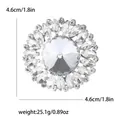 Élégante broche fleur en alliage avec strass étincelants, diamètre de 1,8 pouces - Blanc