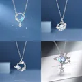 Elegante zilverkleurige kettingcollectie met ster- en maanhangers voor vrouwen - Droomjager + Dromerig + Universum + Ster Maan / Eenvoudige Verpakking