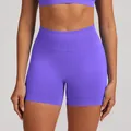 Vibrant purple high-waist seamless yoga shorts with booty lifting and quick-dry fabric - Ultraviolet