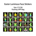 Set of 24 luminous Easter bunny temporary tattoo stickers for kids, 5x5cm waterproof designs - GT Luminous Easter Set (24 Sheets)