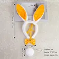 Set fascia Halloween con orecchie di coniglio in peluche bianco e arancio con papillon - Set da 3 pezzi in ecopelliccia / Giallo