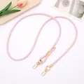 Hoogwaardige roze verstelbare gevlochten lederen band met gouden metalen clips. - K4014 Verstelbare Crossbodyketting Van Pu-leer Met Koord Roze / Crossbody ketting