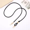 Verstelbare zwarte gevlochten leren riem met gouden haken voor tassen en telefoons - K4016 Verstelbare Crossbodyketting Van Pu-leer Met Koord Zwart / Crossbody ketting