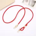 Verstelbaar rood gevlochten lederen koord met gouden sluitingen voor tassen en telefoons. - K4023 Verstelbare Crossbodyketting Van Pu-leer Met Koord Felrood / Crossbody ketting