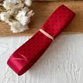 Rotes Ripsband mit schwarzen Punkten, 2cm breit, für DIY Haarschmuck Zubehör - 5m x 2cm / Rot mit schwarzen Punkten