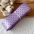 Lavendelfarbenes lila Band mit schwarzen Punkten für DIY-Haarschmuck und Geschenke - 5m x 2cm / Lila mit schwarzen Punkten