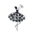 Detail view of a vintage ballerina brooch with sparkling blue and iridescent crystals - Deep Blue Lady (AL1300-A) / Deep Blue (AL1300-A)