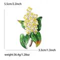 Vintage gelb-weiße Fliederblüten-Emaille-Brosche für Damen Pflanzen-Serie Accessoires - Gelb