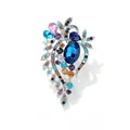 Elegante vintage pauw kristallen broche met kleurrijke gefacetteerde strass voor dames mode - Stijl 1 (Pauwveer Donkerblauw)