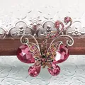 Elegante vintage vlinderbroche met roze traankristallen en fonkelende strassteentjes - Stijl 3 (Vlinder Roze)