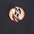 Elegant gold-tone koi fish brooch featuring orange resin bodies and red enamel with pearl accents - Double Fish Orange (D9-5-7675)